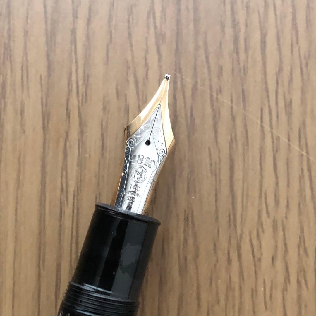 【美品・収納箱付き】モンブラン 149 14C 中白 二段エボナイト芯 万年筆