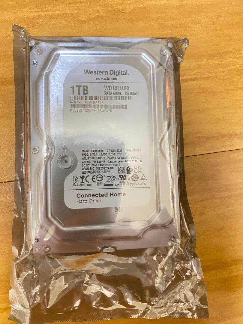外付けハードディスク・ドライブ Western Digital 1TB HDD WD10EURX