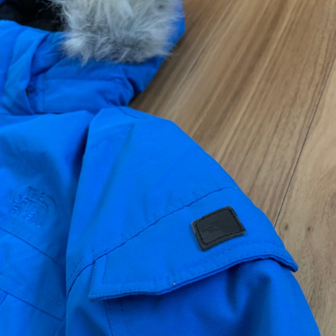 Lノースフェイスハイベントブルー青クラウスダウンジャケットパーカーファー付