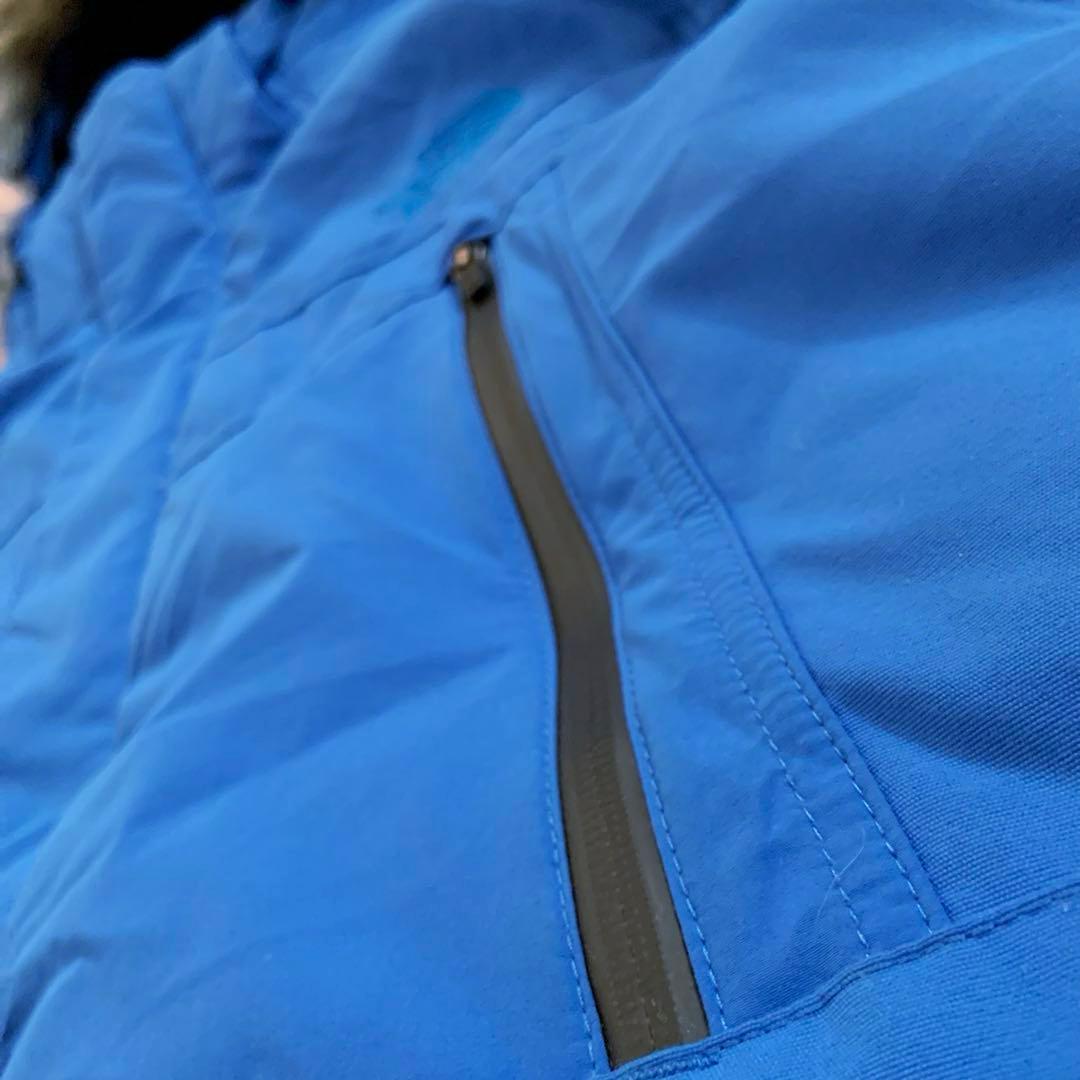 Lノースフェイスハイベントブルー青クラウスダウンジャケットパーカーファー付