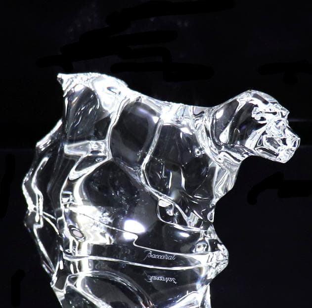 バカラ 美品 大型犬 フィギュリン 置物レア クリスタルガラス製 オブジェ