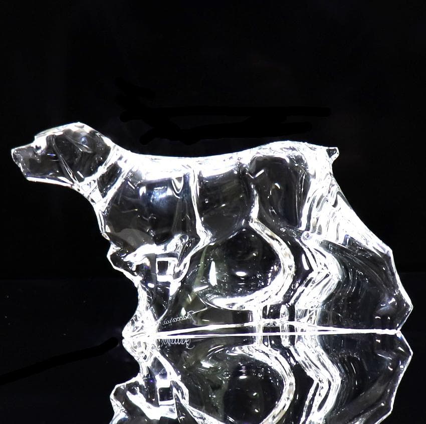 バカラ 美品 大型犬 フィギュリン 置物レア クリスタルガラス製 オブジェ