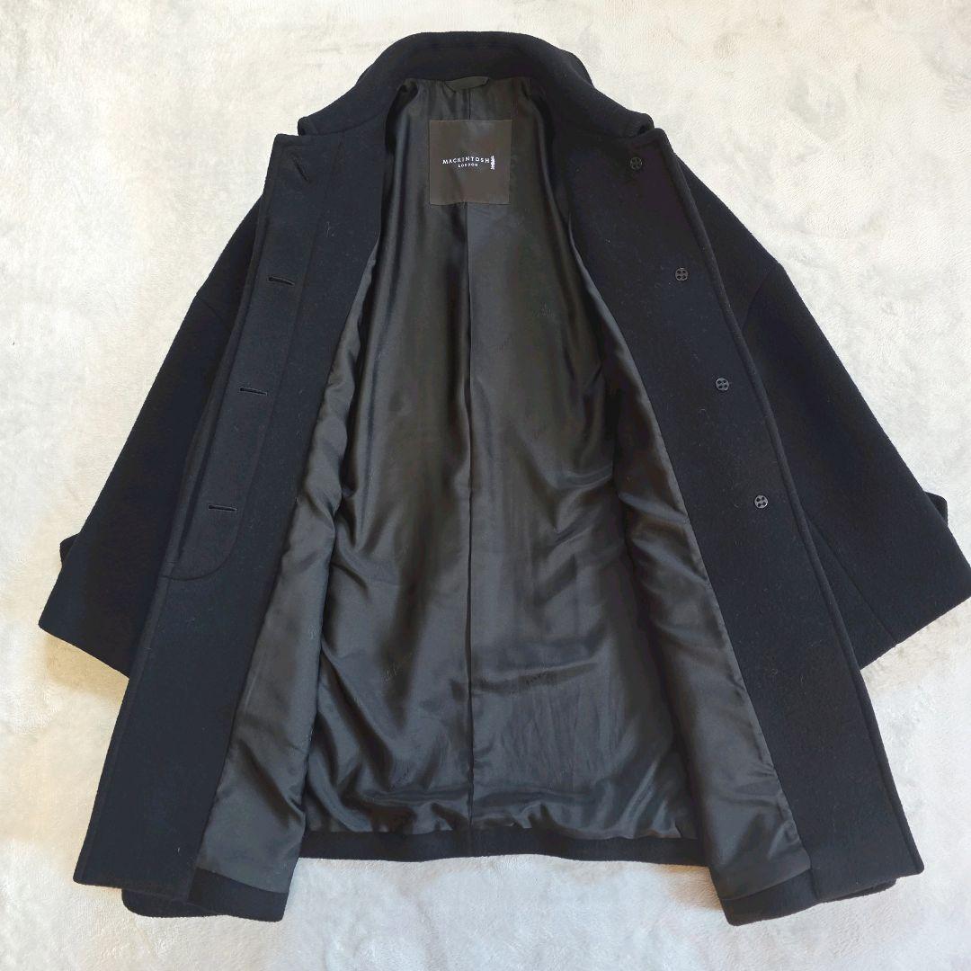 マッキントッシュ ロズリー ピュアラムビーバーステンカラーコート ブラック 38