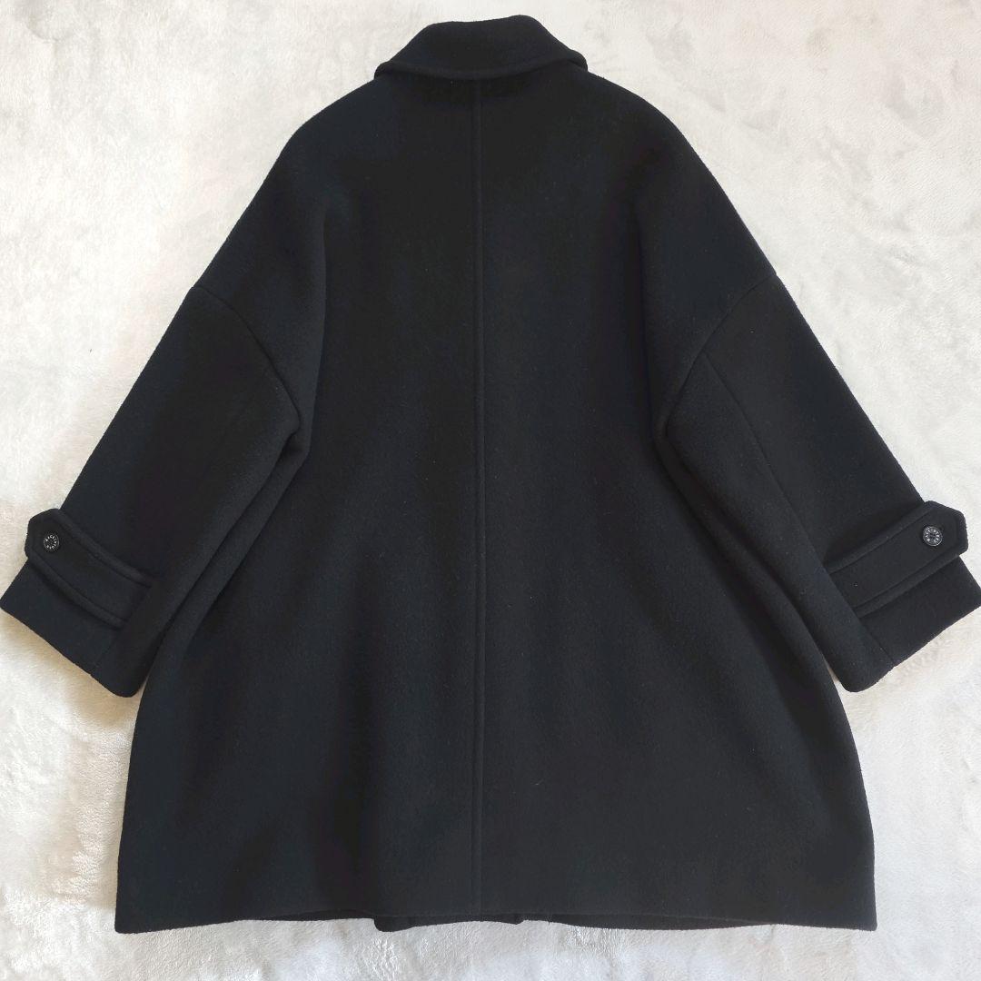 マッキントッシュ ロズリー ピュアラムビーバーステンカラーコート ブラック 38