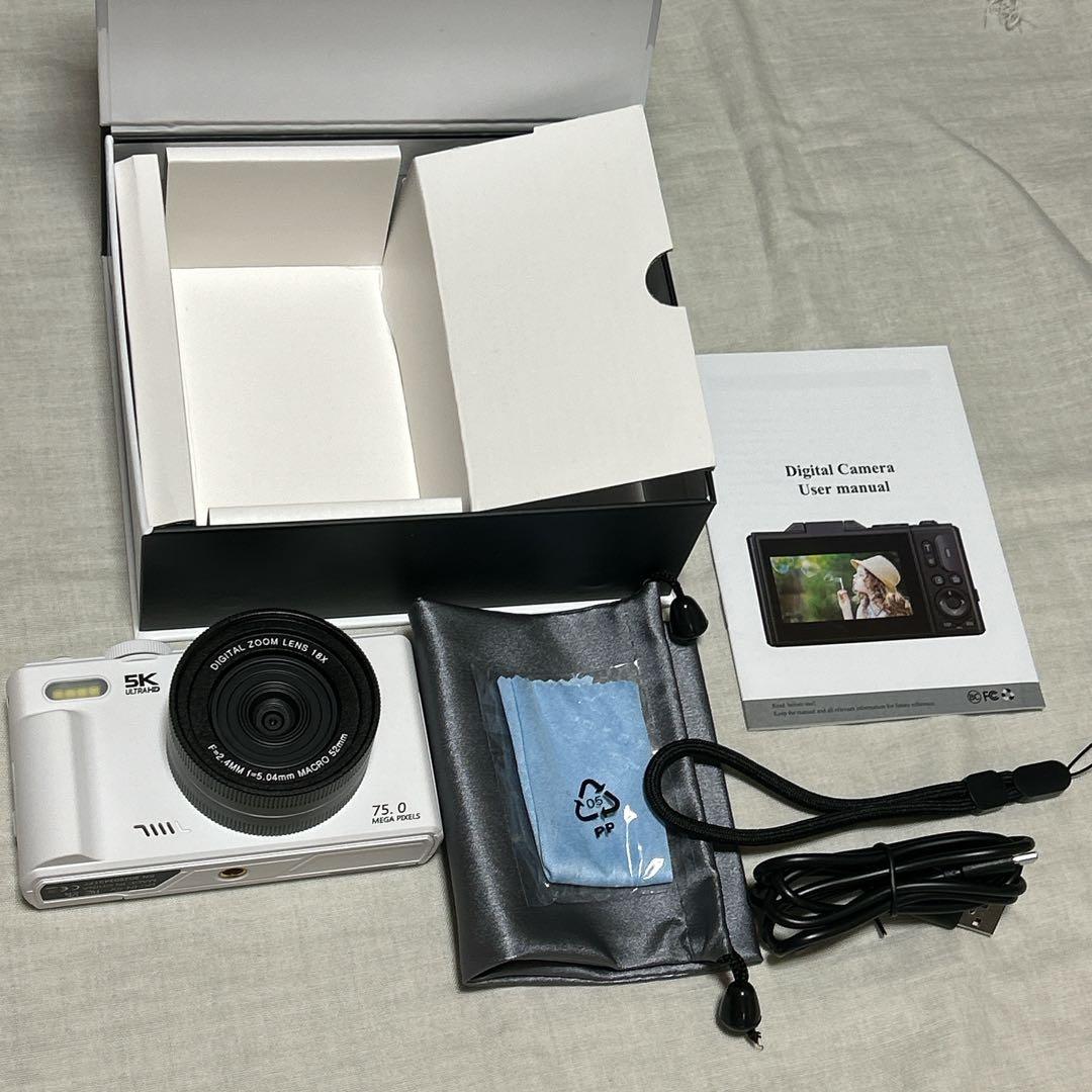 5Kデジタルカメラ 7500万画素 18倍ズーム　デジカメ