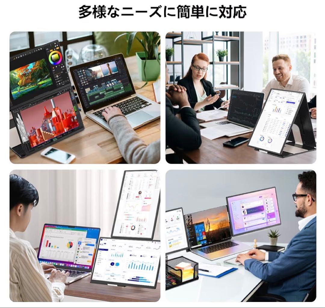16.1 インチ デュアルモニター トリプルモニター FHD 1200P IPS