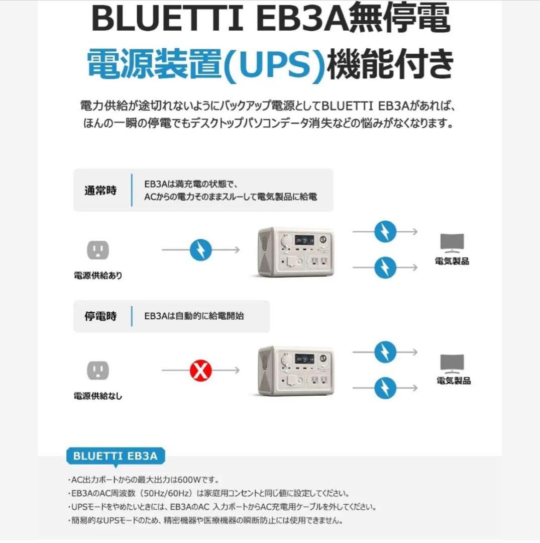 【再値下げ】BLUETTI/ポータブル電源(白) EB3A 268Wh/600W