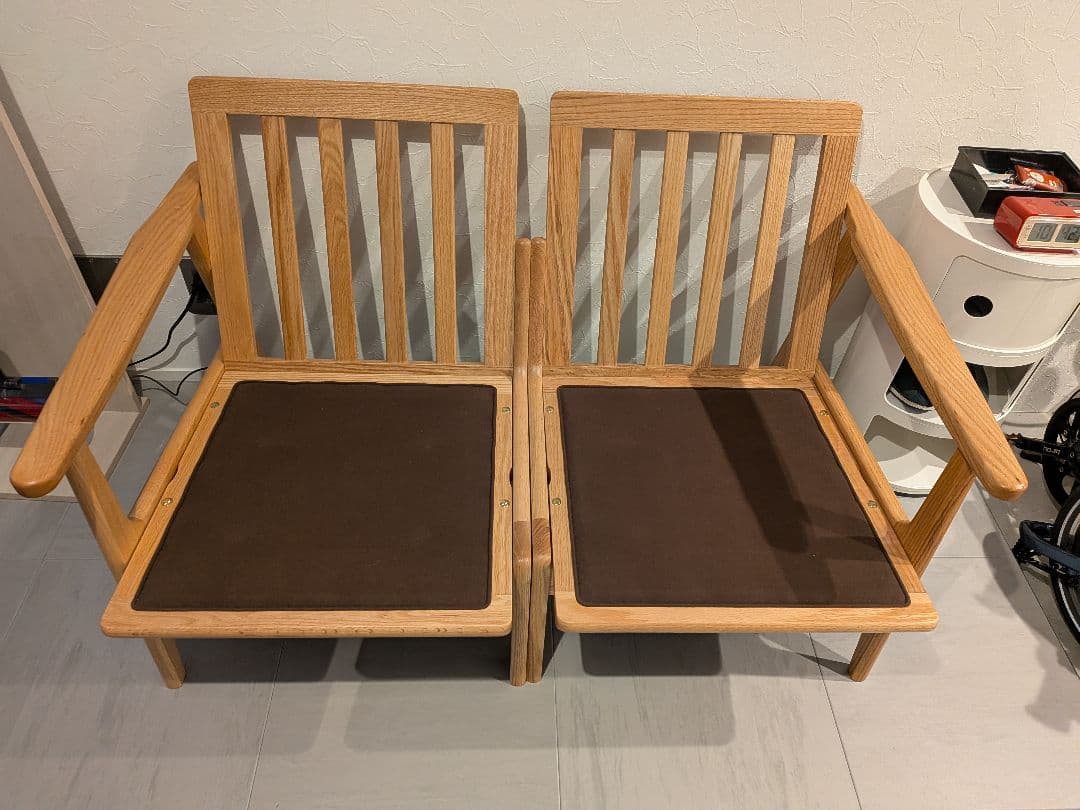 マルニ60 キノママ　オークフレーム　2シーター　ソファ　木製　サガブルー