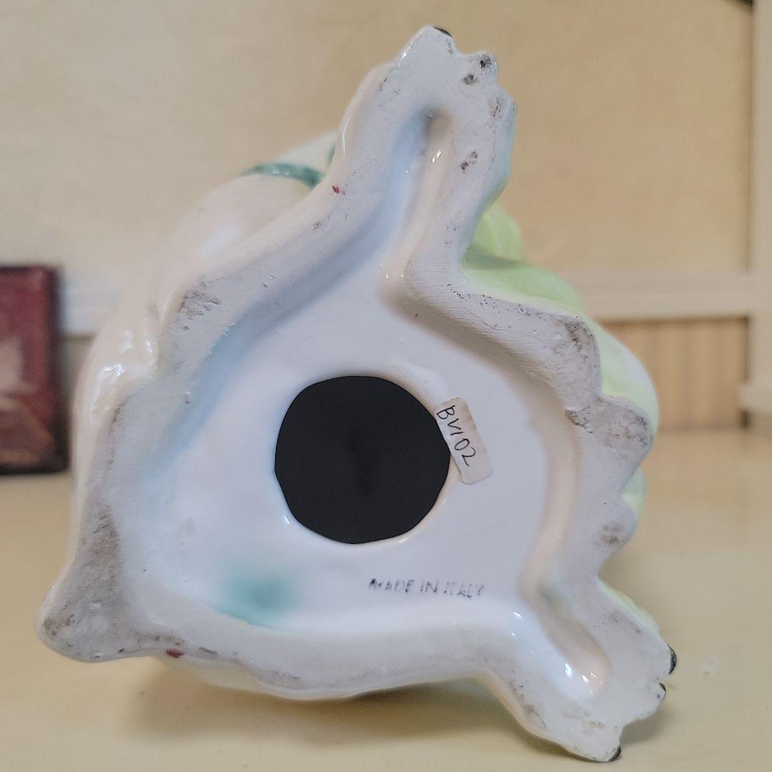 ウサギの置物　陶器製　ヴィンテージ　垂れ耳ウサギのオブジェ　希少