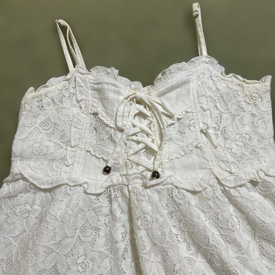 00'Ｓ平成 LIZLISA ホワイトレースキャミワンピ姫ギャル 姫ロリ