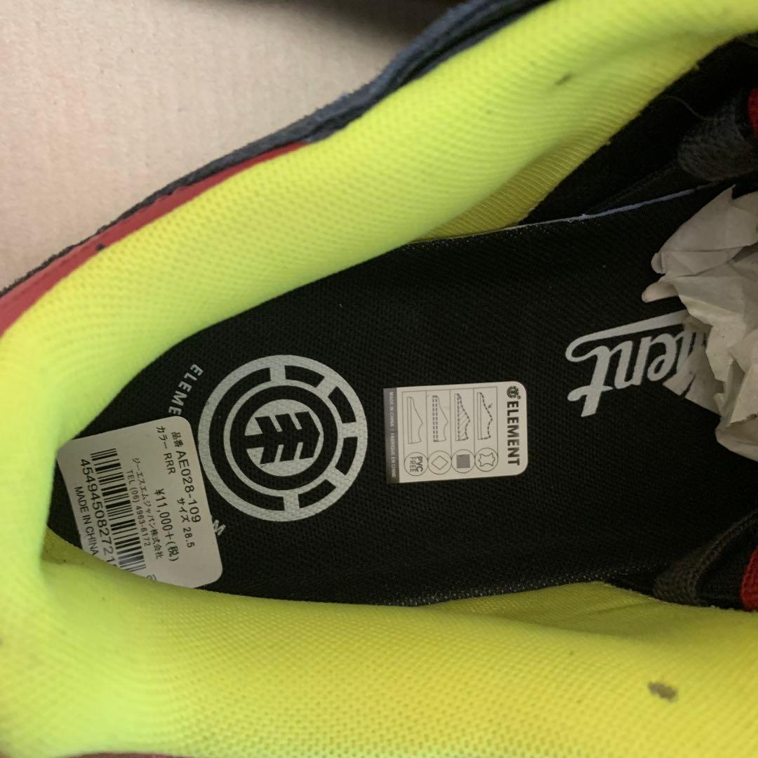 element GLT2 サイズ28.5 色　木炭ライムレッド