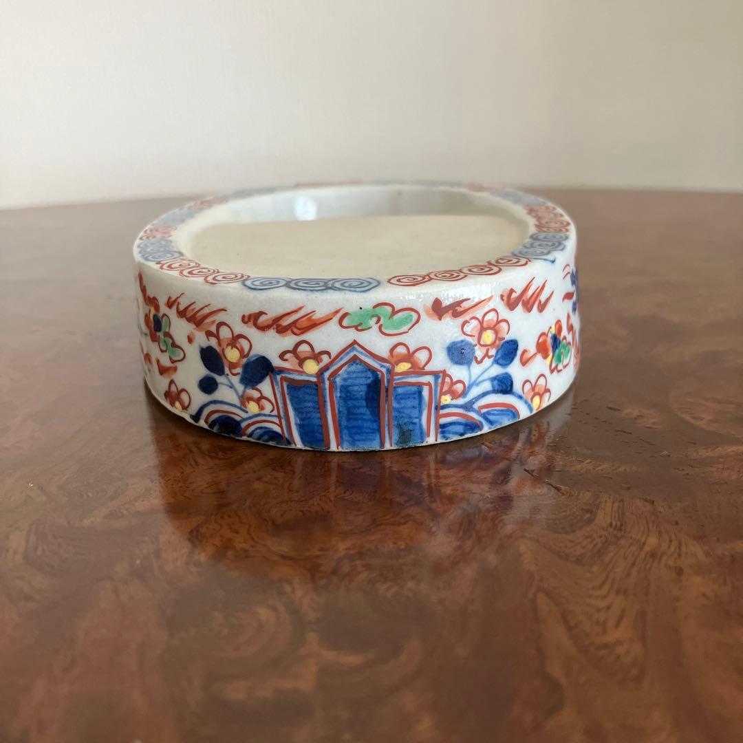 九谷焼き　大明萬暦年製　硯（スズリ）鳳凰　龍　大聖寺伊万里