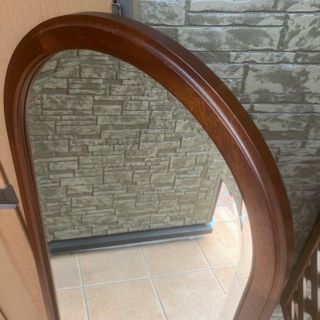 マホガニーフレーム 大型ウォールミラー アンティーク ヴィンテージ インテリア