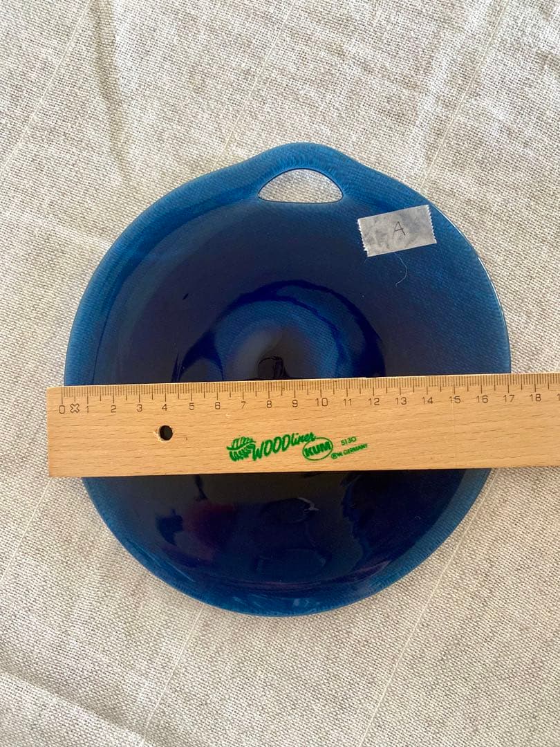 factoryzoomer reclaimed blue 楕円ガラスプレート2枚