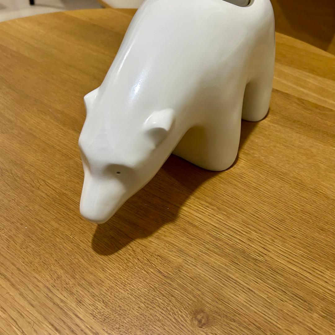 アラキミドリ ポーラーベア アート オブジェ 植木鉢 リサラーソン しろくま