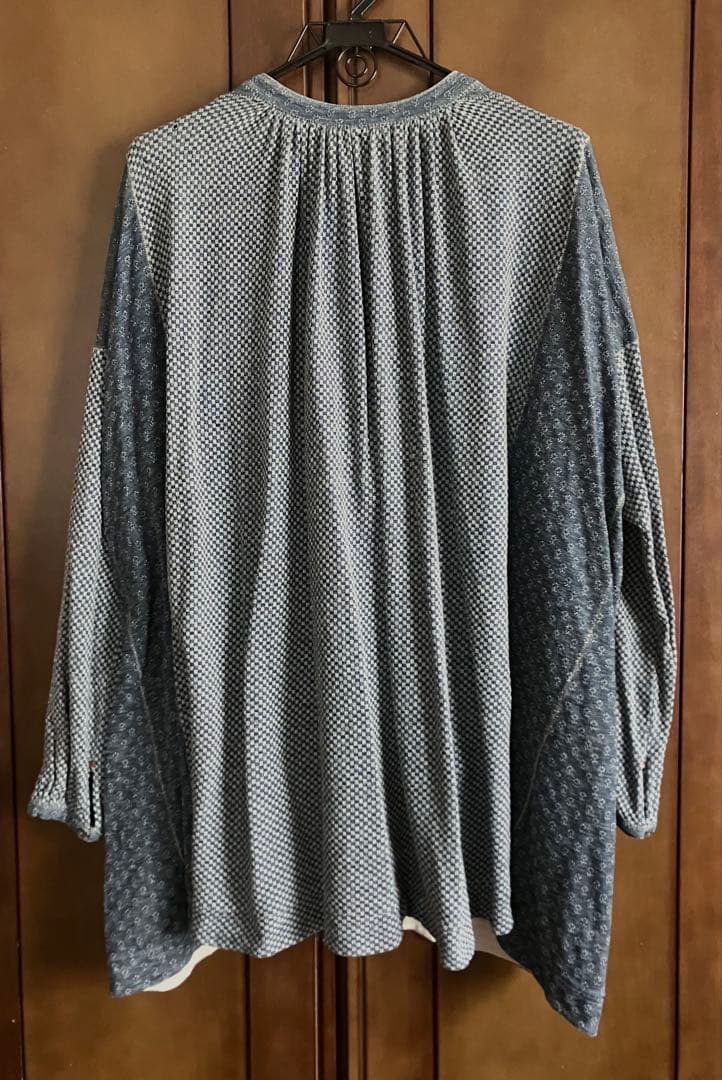 45rpm 綿ブラウス　インディゴ染め