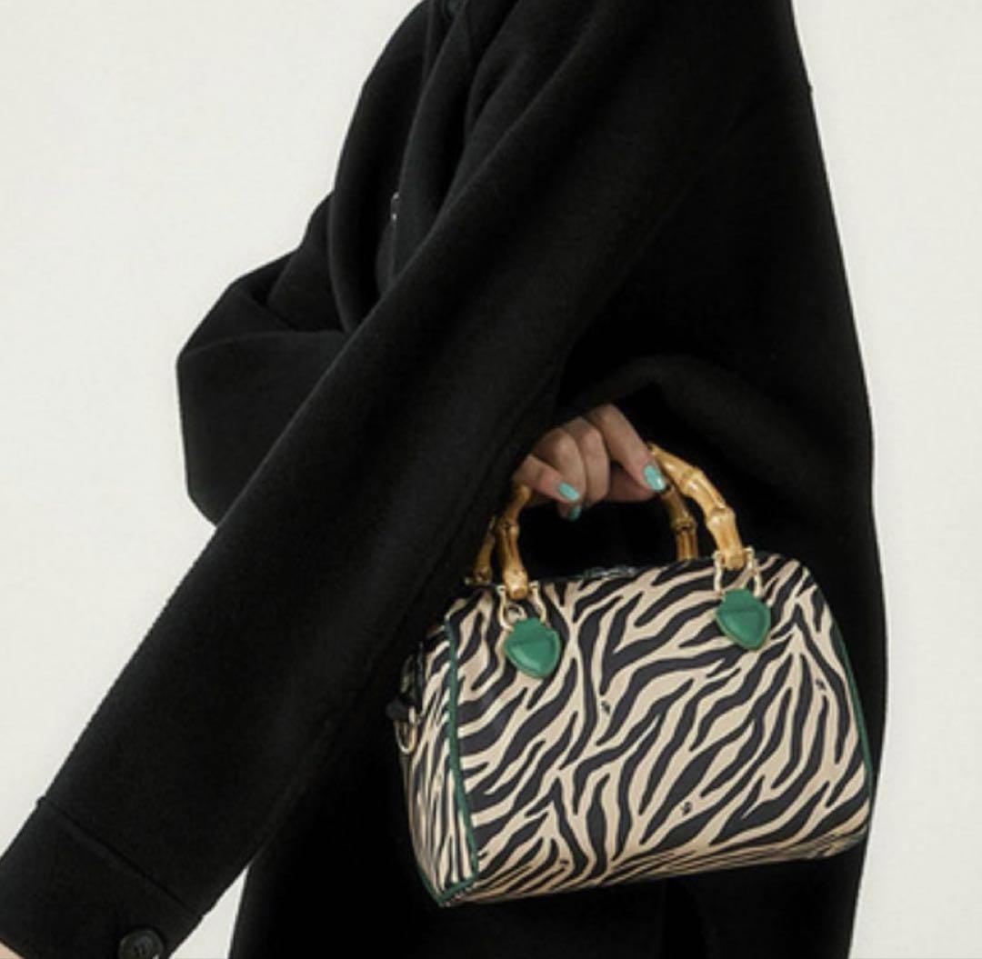 新品タグ付 【レスポートサック】バンブーハンドル 2way ミニボストン ゼブラ