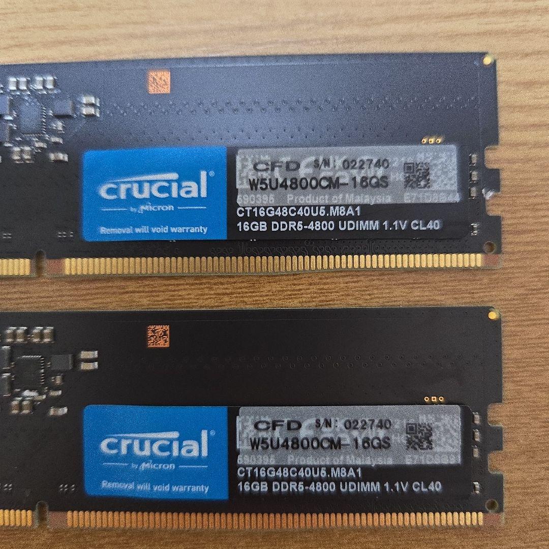 Crucial DDR5 32GB (16GB×2) 4800