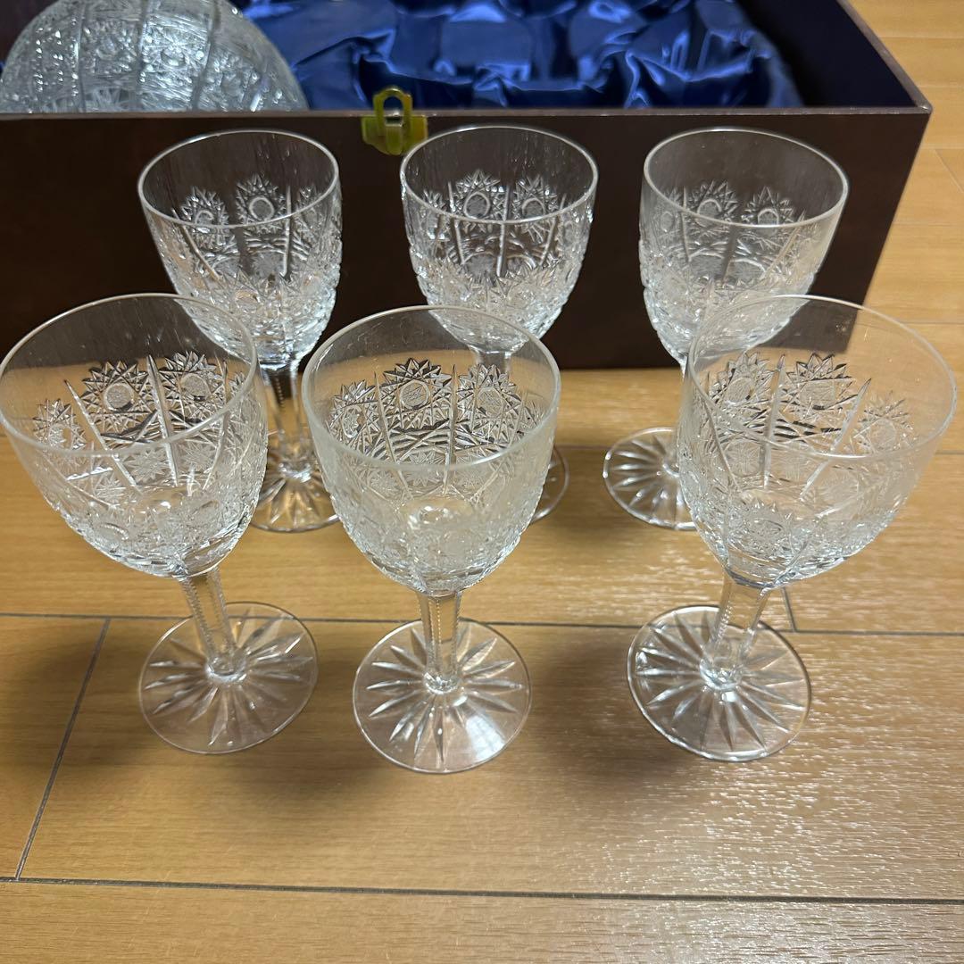 未使用 美品 ボヘミア クリスタル 500PK デキャンタ ワイングラス 6客