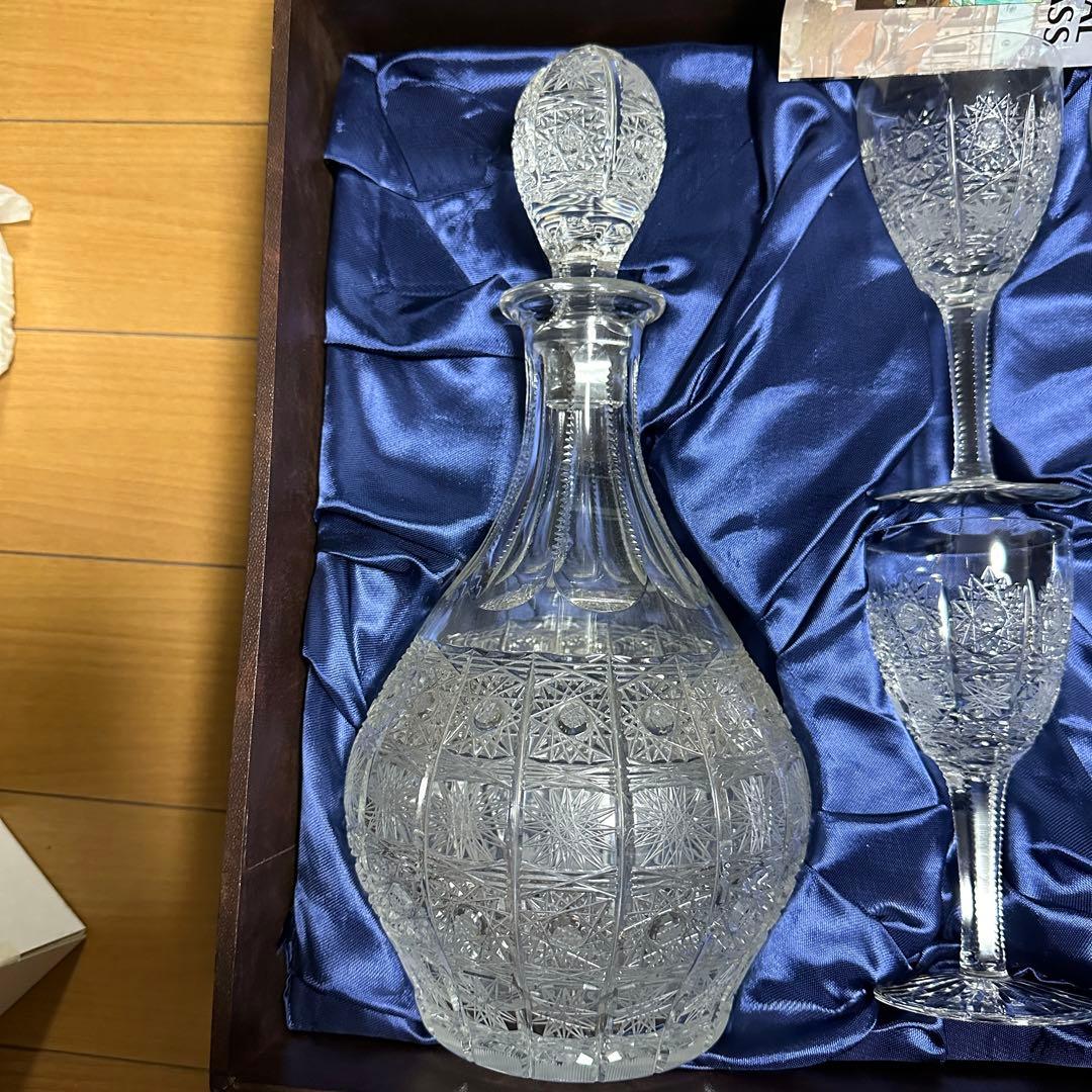 未使用 美品 ボヘミア クリスタル 500PK デキャンタ ワイングラス 6客
