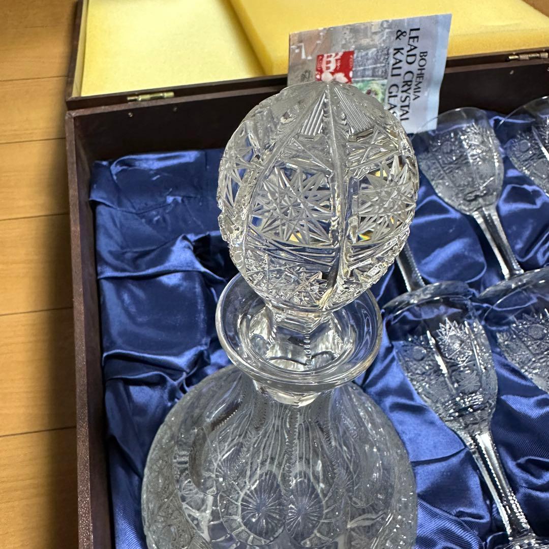 未使用 美品 ボヘミア クリスタル 500PK デキャンタ ワイングラス 6客