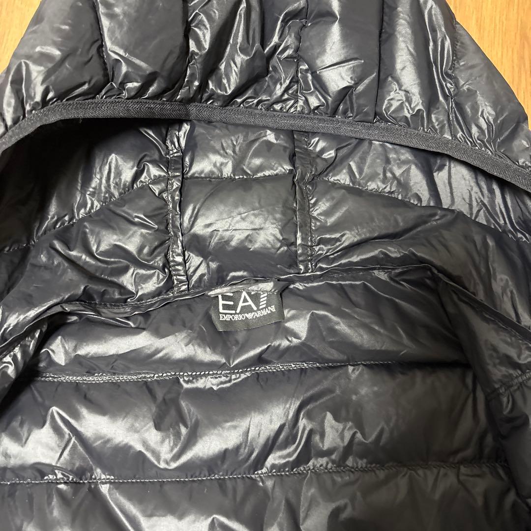 EA7 フード付き ブラックダウンジャケット