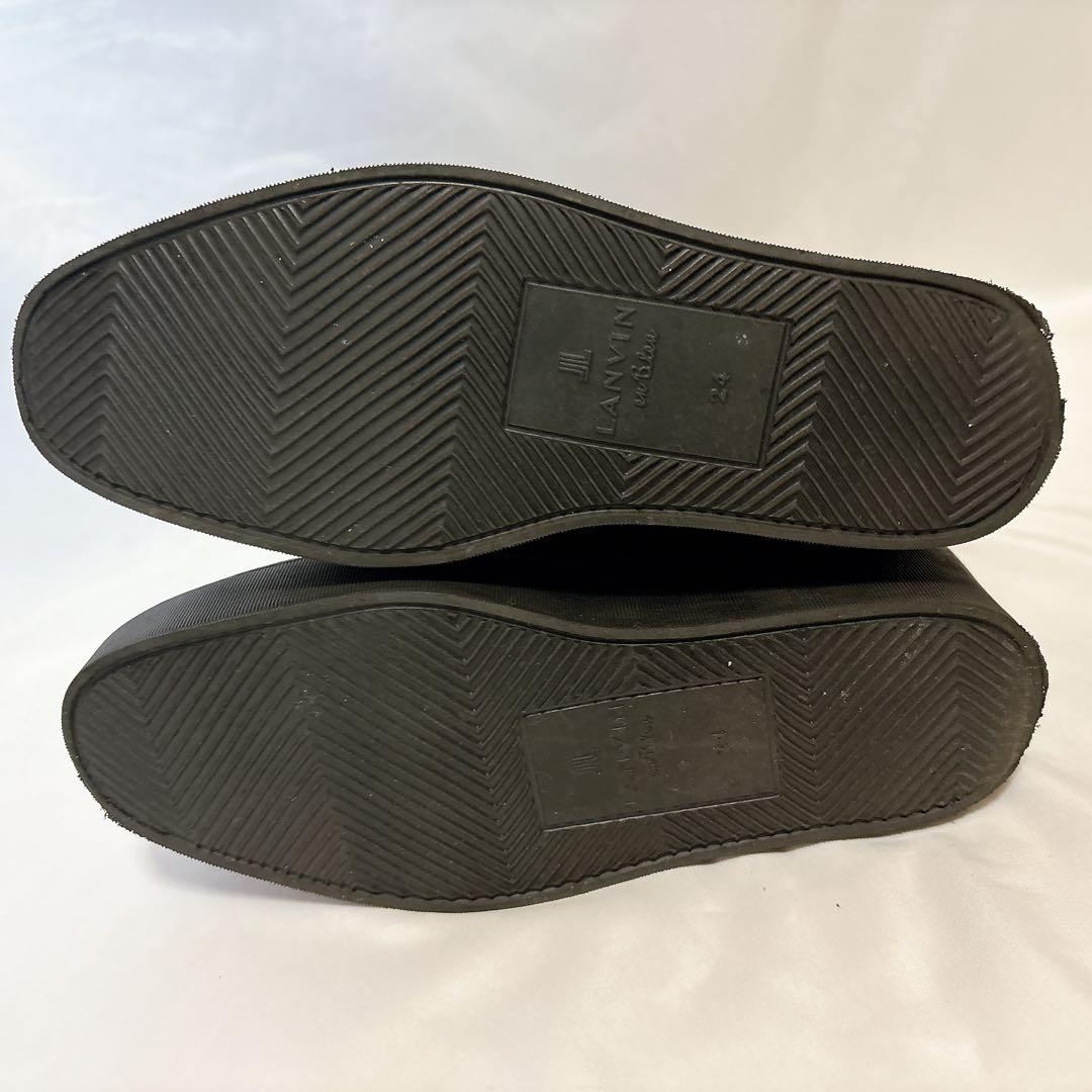 ランバン 厚底 ブラック レザー サイドゴアブーツ 24cm ロング