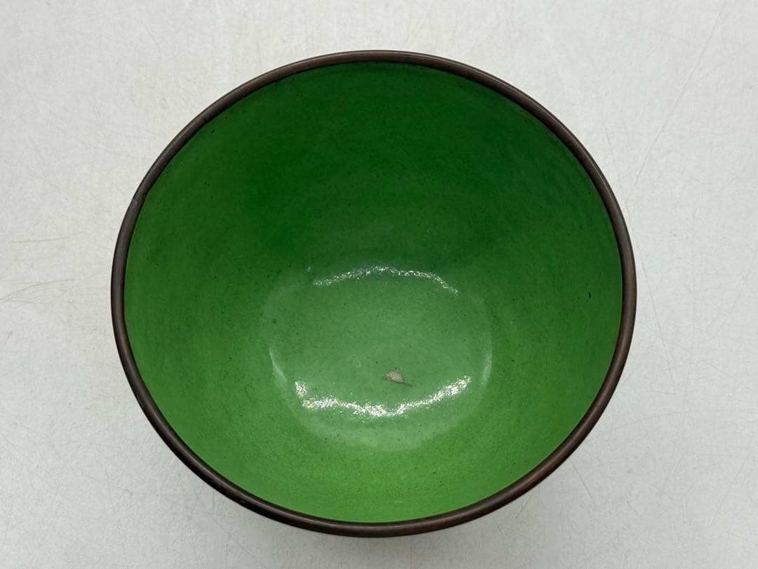 中国　民国期　七宝焼　福禄寿碗1対　景泰藍　送料込み251217