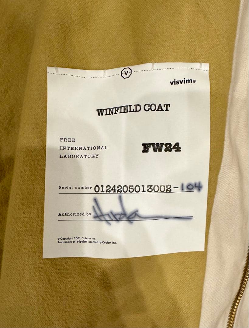 visvim WINFIELD COAT IVORY 3 新品未使用 おまけ付き