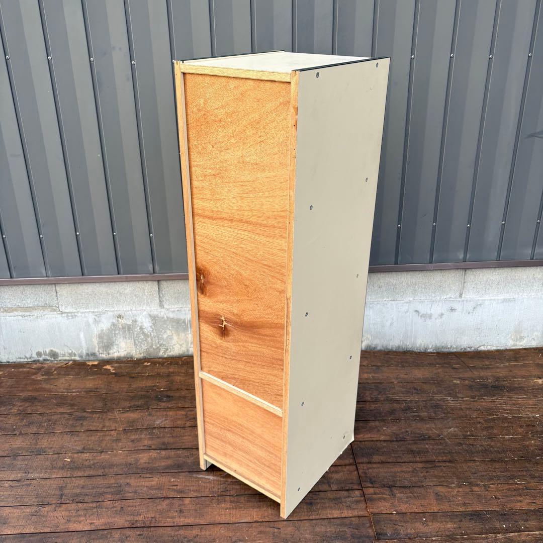 昭和レトロ レトロポップ 木製スリムキャビネット 8段 古家具 古道具ビンテージ