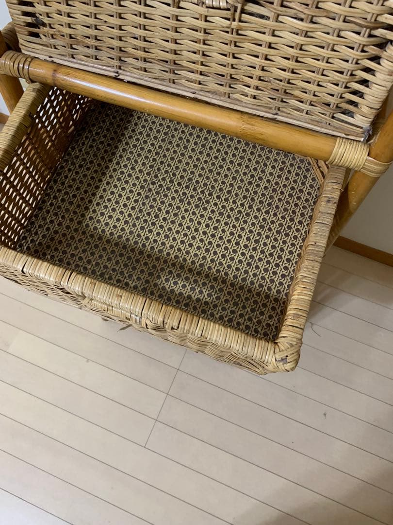 ラタン チェスト　5段 アンティーク レトロ インテリア 籐 アジアン家具 家具