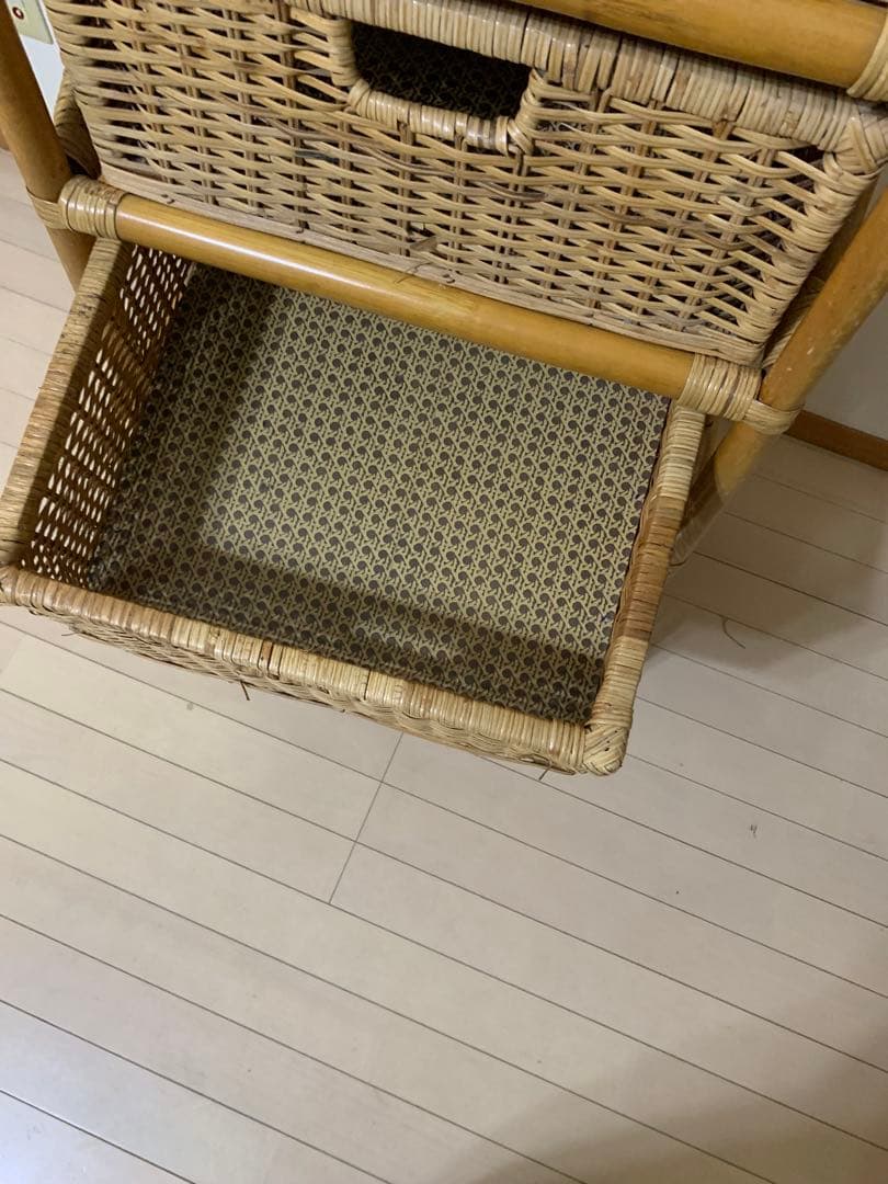 ラタン チェスト　5段 アンティーク レトロ インテリア 籐 アジアン家具 家具