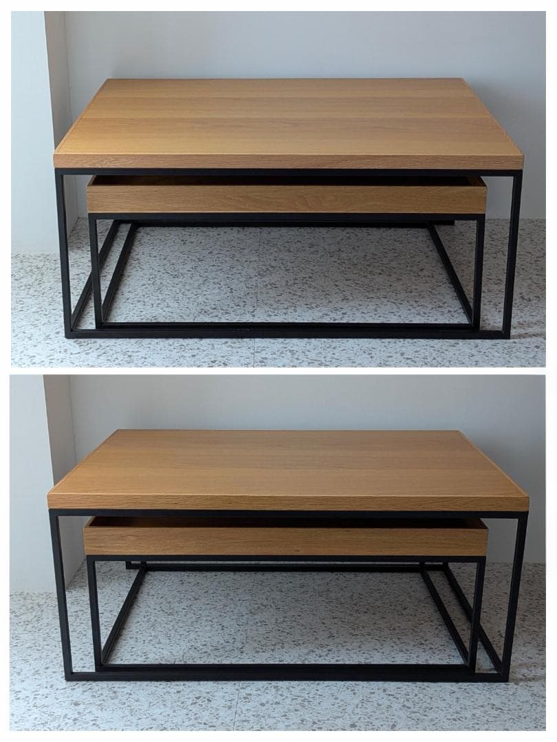 used 高野木工 リニエ コンビテーブル セット オーク×アイアン 美品 北欧