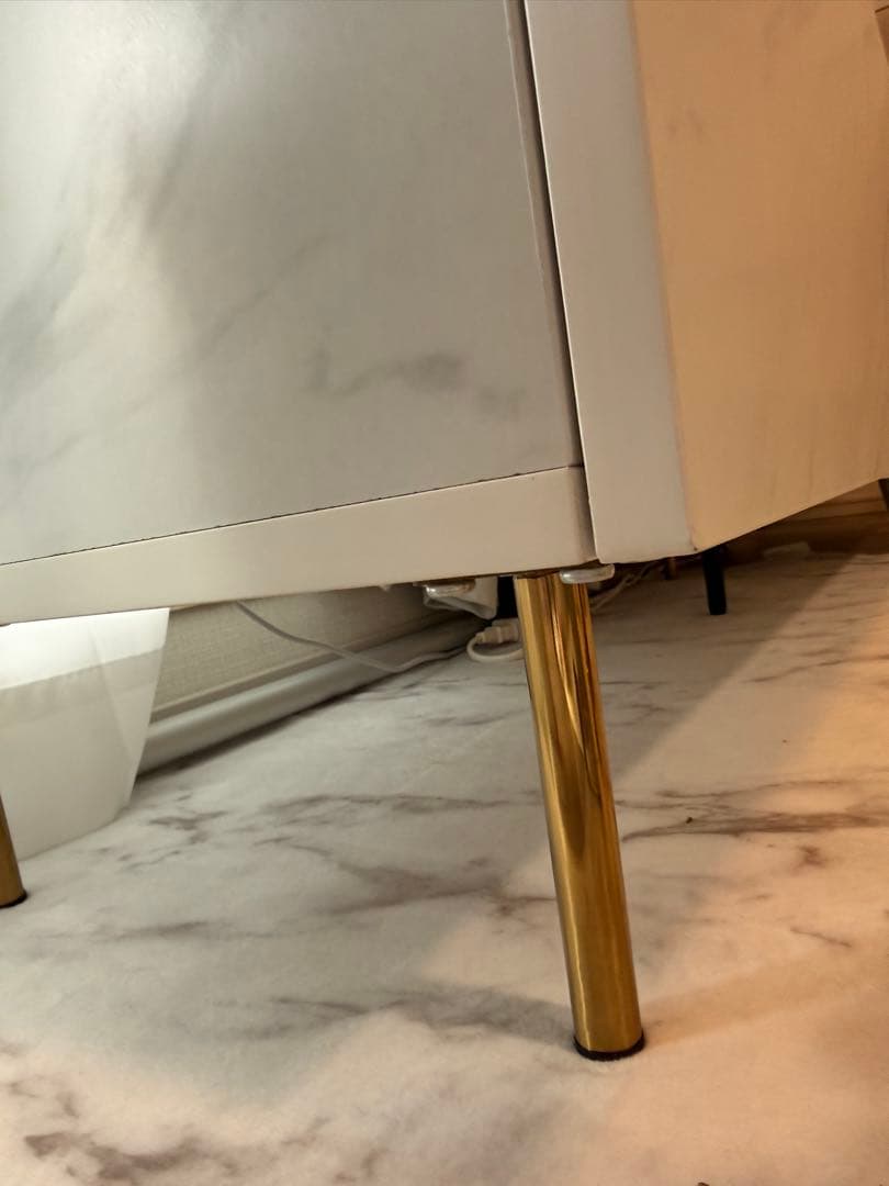 大理石調テレビ台 ゴールド脚