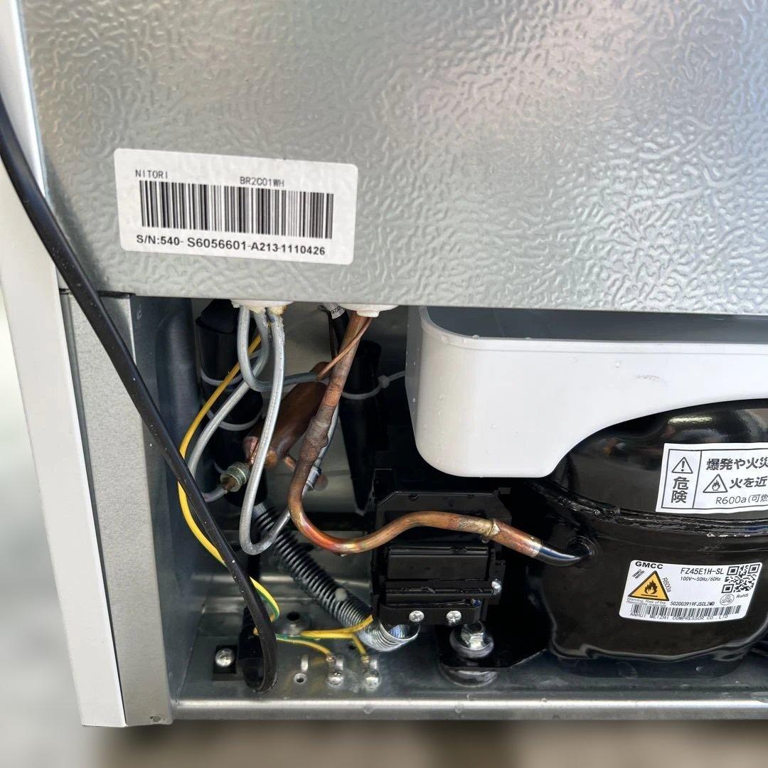 ニトリ　2ドア　ノンフロン　冷蔵庫　90L BR2C01WH 2025年製