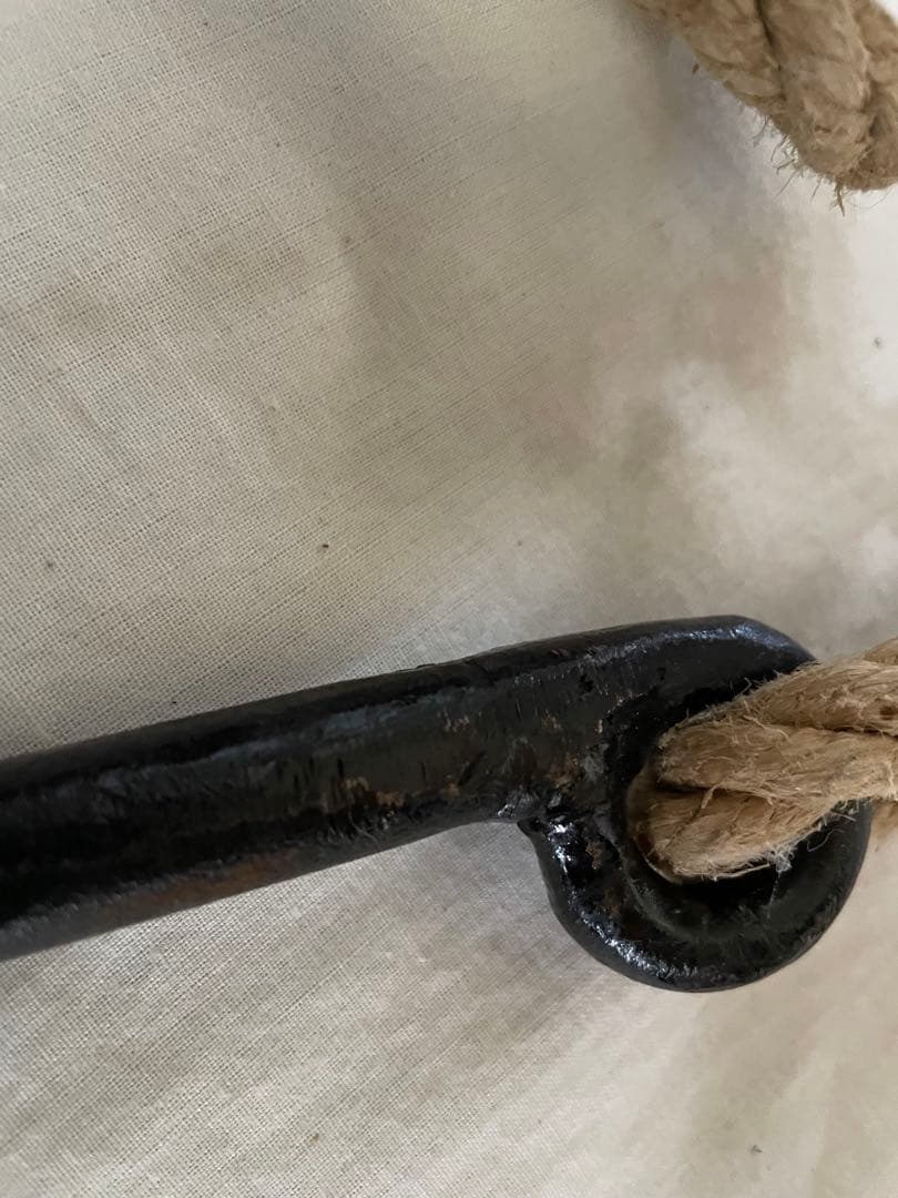 未使用品スウェーデン製ロープ付き鉄フック