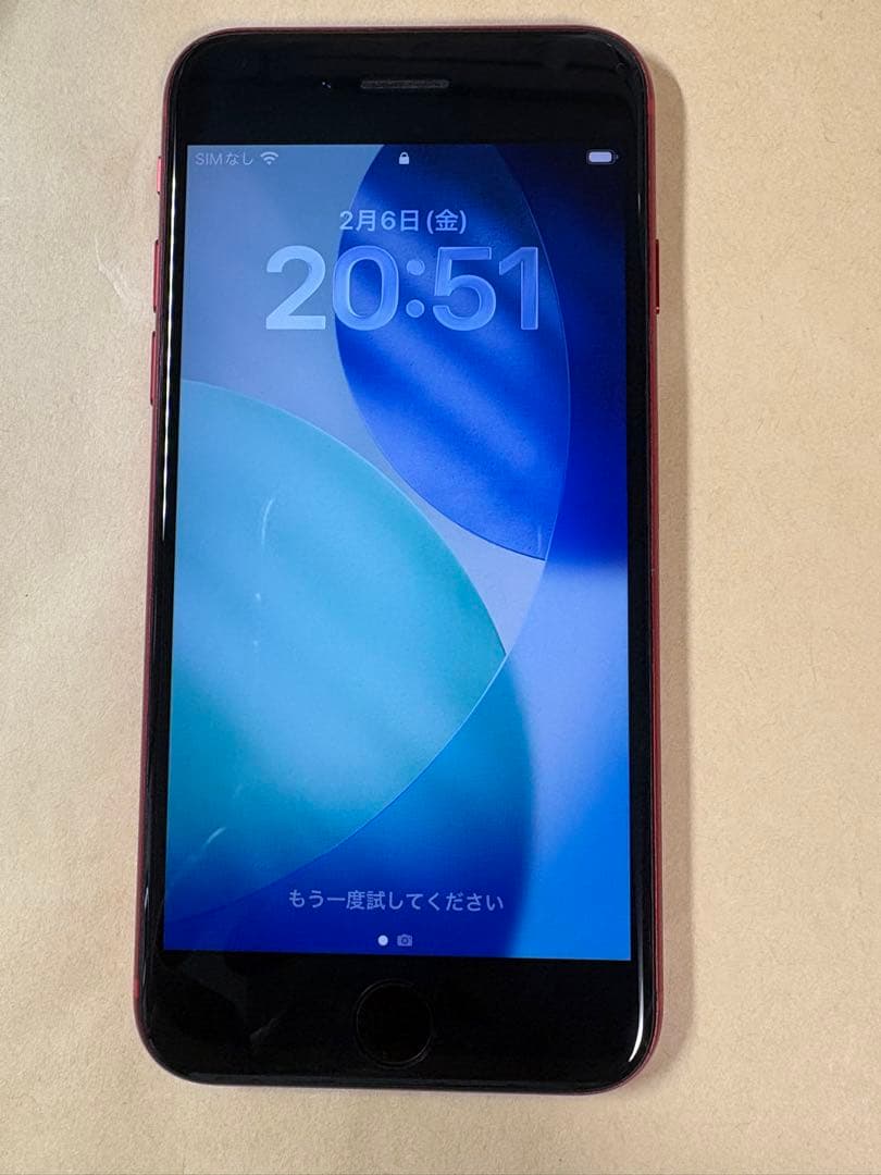 美品SIMフリーiPhoneSE2 64GB PRODUCT(RED)