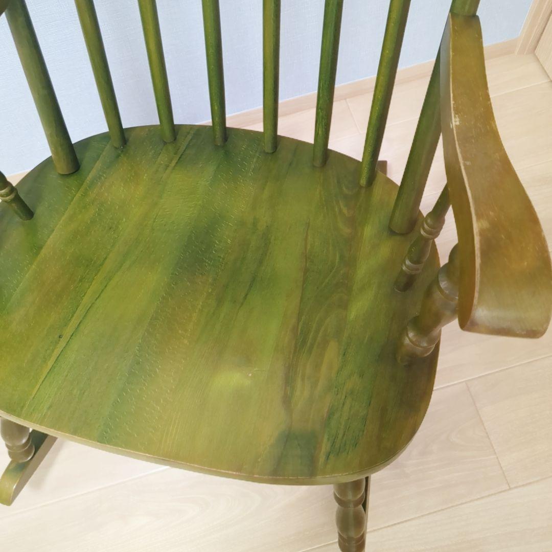 希少カラー　柏木工 　KASHIWA ロッキングチェア 　グリーン　アームチェア