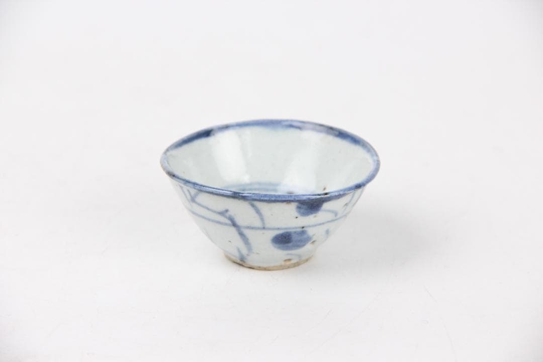 中国 安南 清時代 唐草紋樣青華染付 碗 盃　まとめ売6点 EY11-12