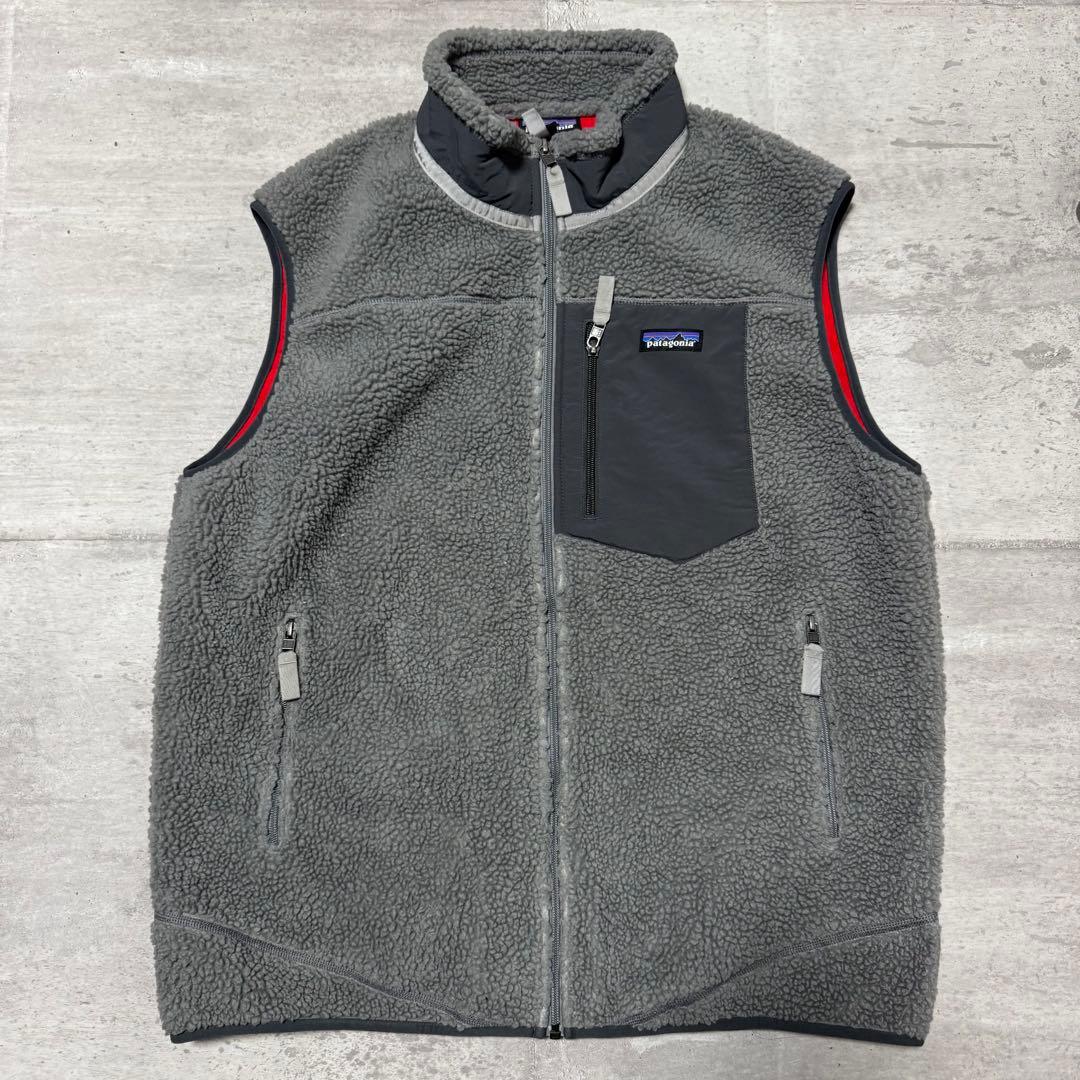 patagonia 17年製 クラシックレトロXベスト グレー フリース ボア