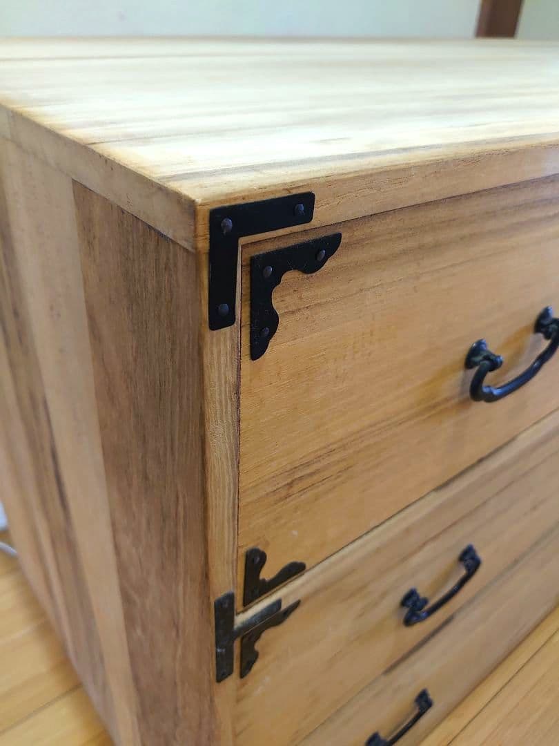 難あり 桐箪笥 天然木 整理箪笥 3段引出し収納 木製 和タンス 棚