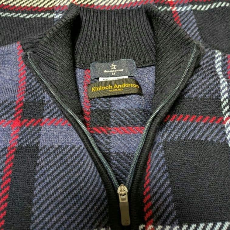 Munsingwear チェック柄ハーフジップセーター