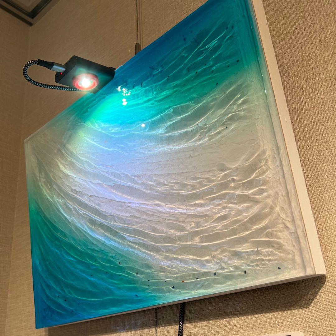 【レジンアート】波紋アート／Ｂ４パネル／オーシャンアート／枠なし