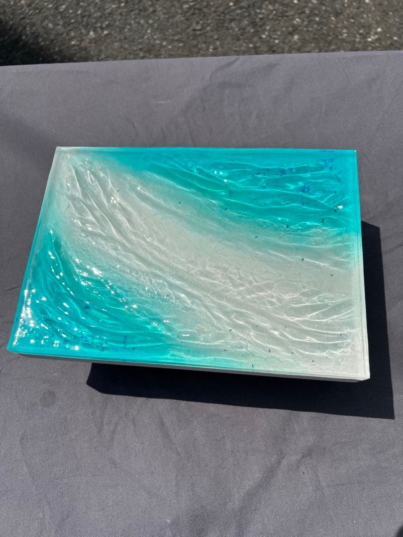 【レジンアート】波紋アート／Ｂ４パネル／オーシャンアート／枠なし