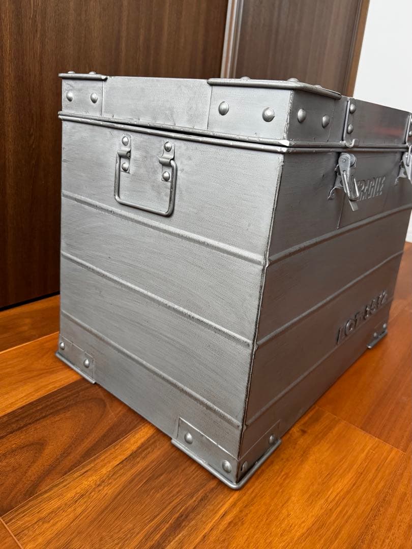 レトロ・ヴィンテージ風コンテナ収納ボックス ブリキ インダストリアル ミリタリー