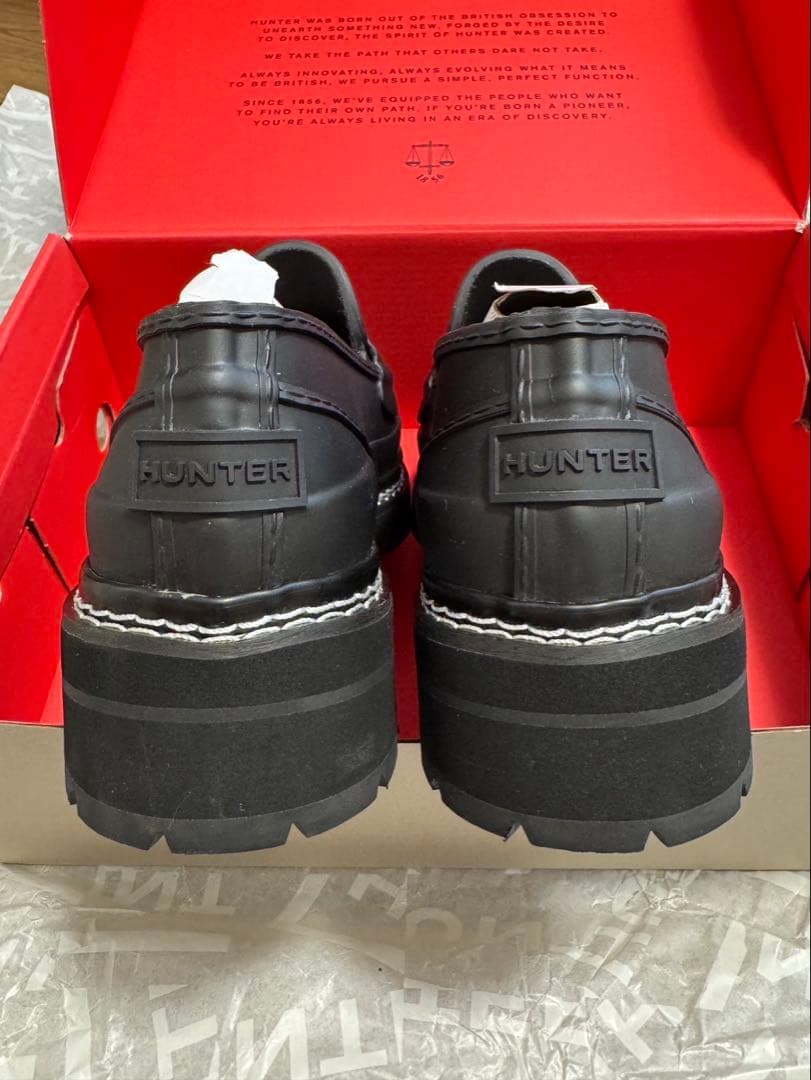 【極美品】Hunter レイン　ローファー　完全防水　付属品完備　23cm