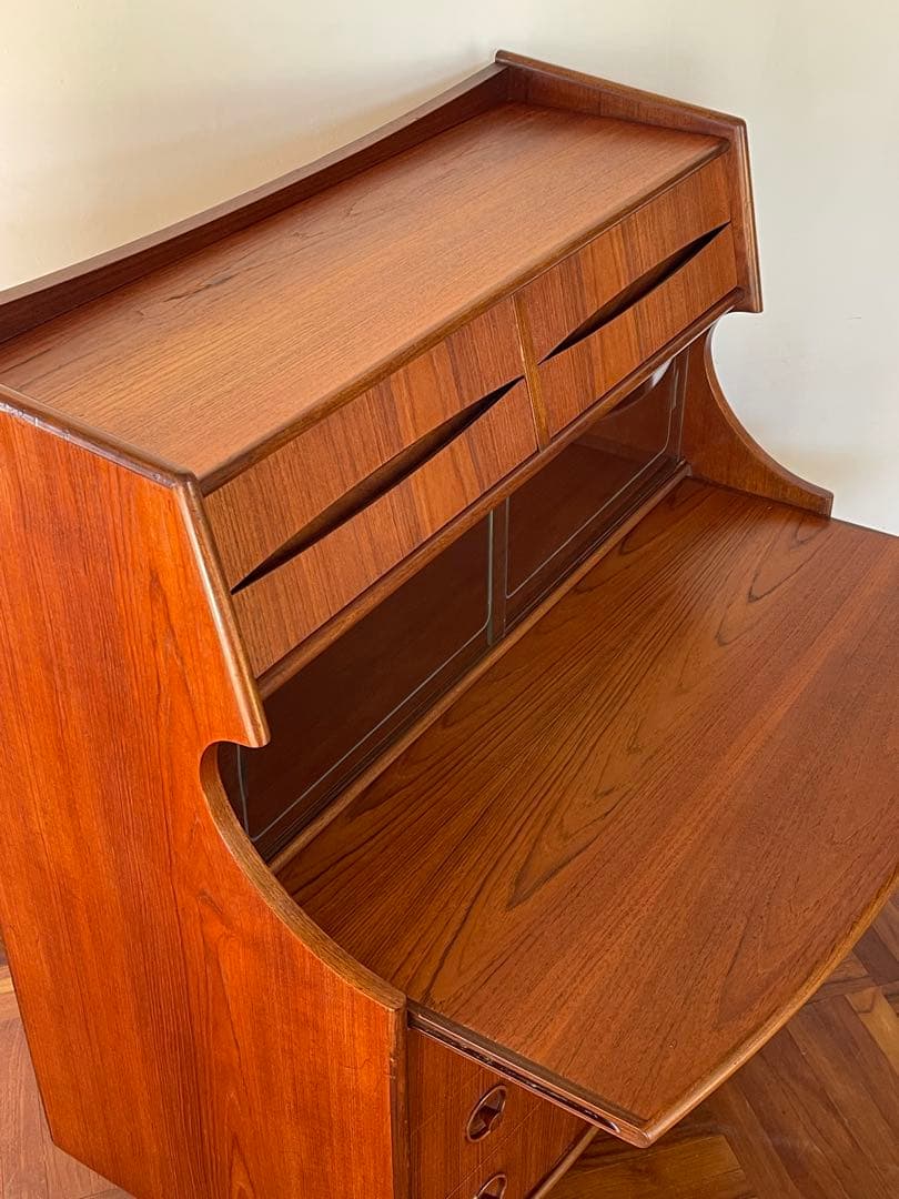 北欧 デンマーク ヴィンテージ チーク ライティング ビューロー