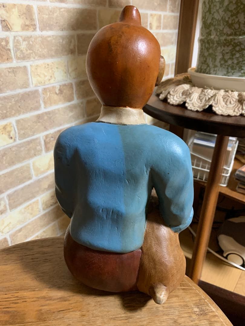 タンタンの冒険の木製彫刻 約30cm