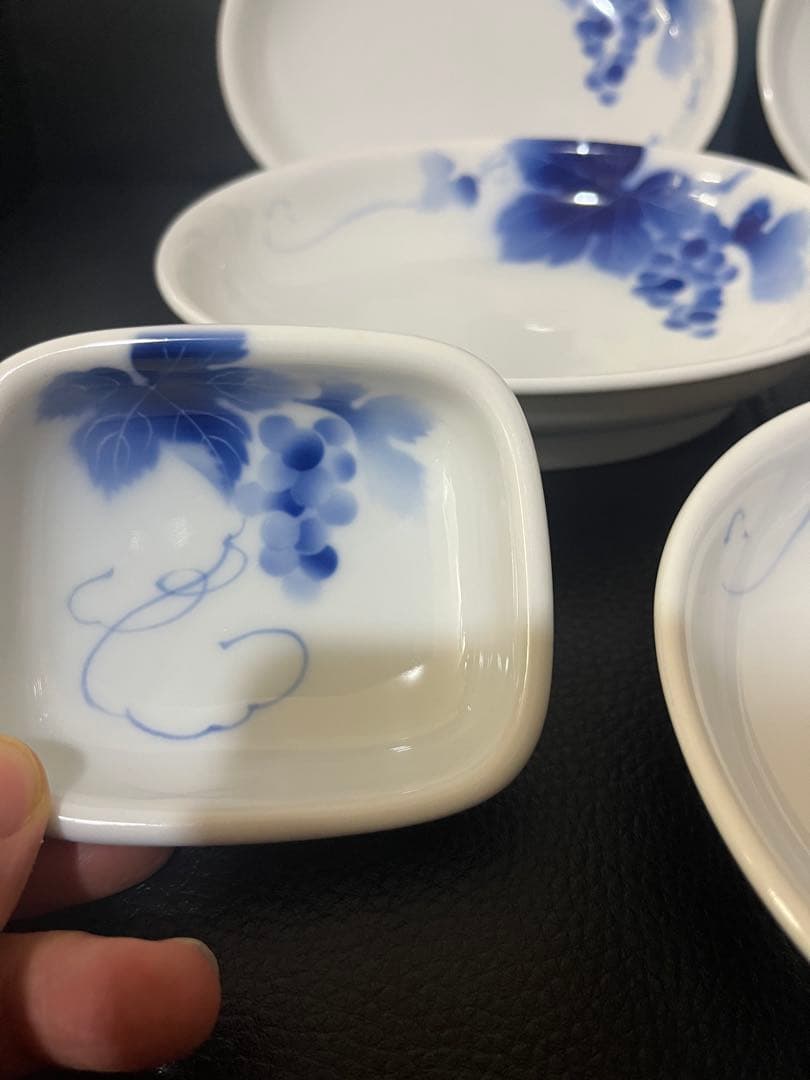 深川製磁　ブルーワイナリー楕円皿5枚 豆皿3枚