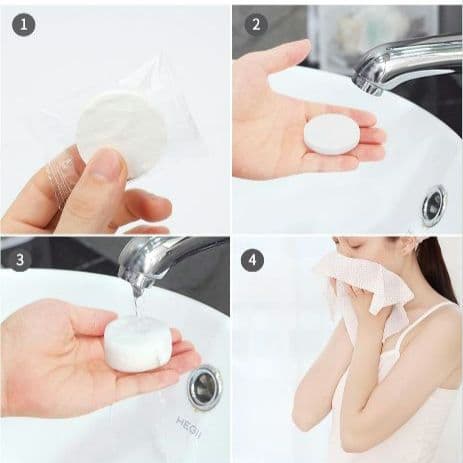 使い捨て圧縮タオル 40枚入 大きい 厚手 フェイスタオル